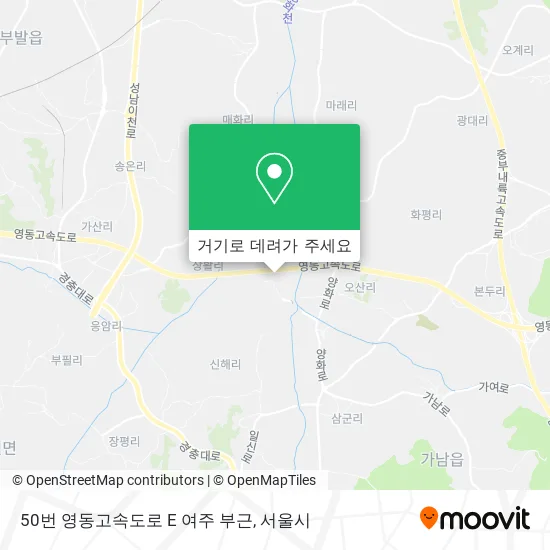 50번 영동고속도로 E 여주 부근 지도