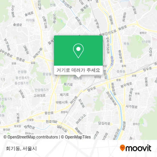 회기동 지도