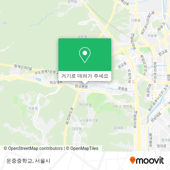 운중중학교 지도