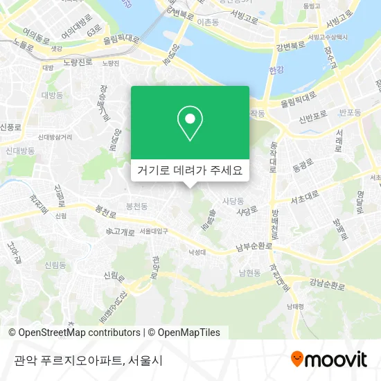 관악 푸르지오아파트 지도