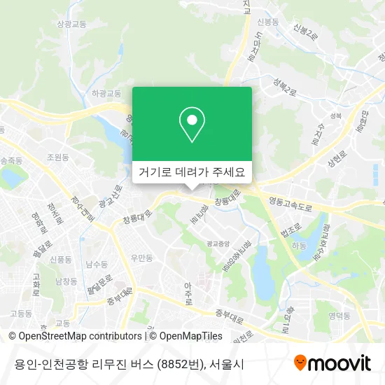 용인-인천공항 리무진 버스 (8852번) 지도