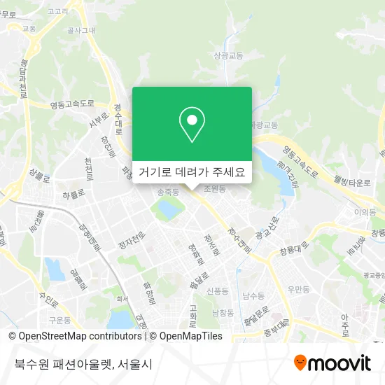 북수원 패션아울렛 지도