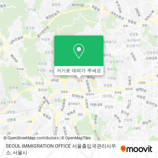 SEOUL IMMIGRATION OFFICE 서울출입국관리사무소 지도