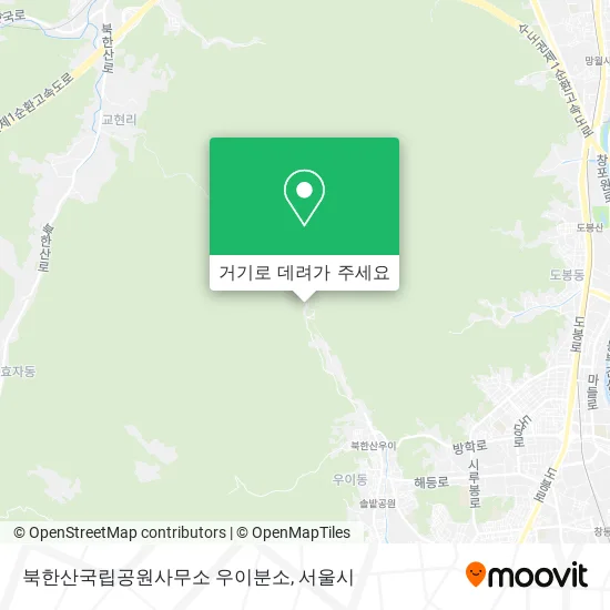 북한산국립공원사무소 우이분소 지도