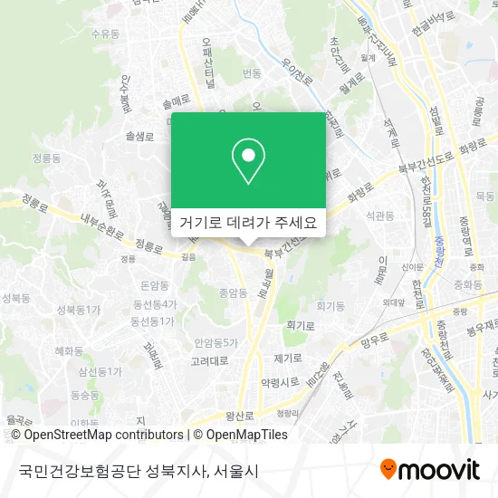 국민건강보험공단 성북지사 지도