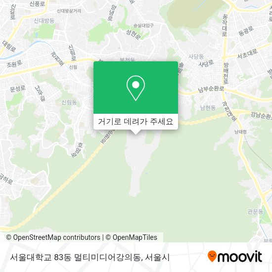 서울대학교 83동 멀티미디어강의동 지도