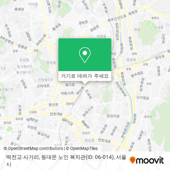 떡전교 사거리, 동대문 노인 복지관(ID: 06-014) 지도