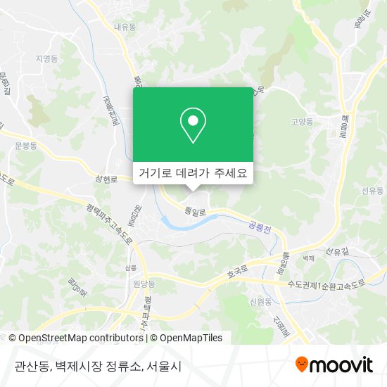 관산동, 벽제시장 정류소 지도