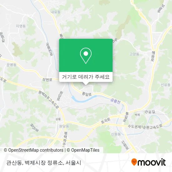 관산동, 벽제시장 정류소 지도