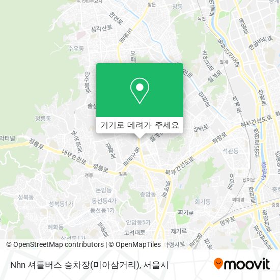 Nhn 셔틀버스 승차장(미아삼거리) 지도