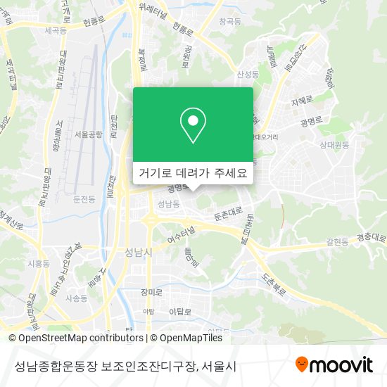 성남종합운동장 보조인조잔디구장 지도