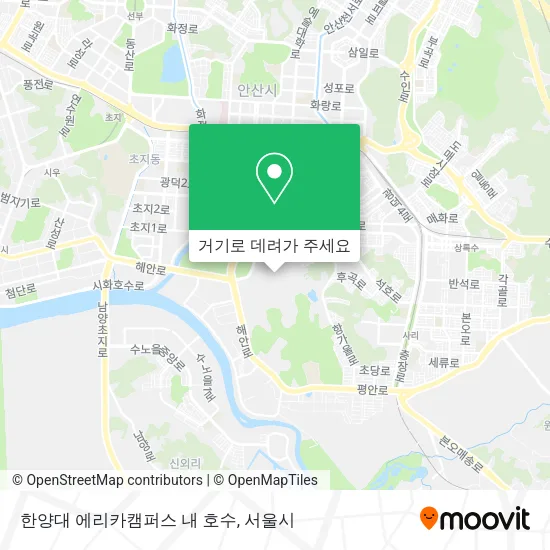 한양대 에리카캠퍼스 내 호수 지도