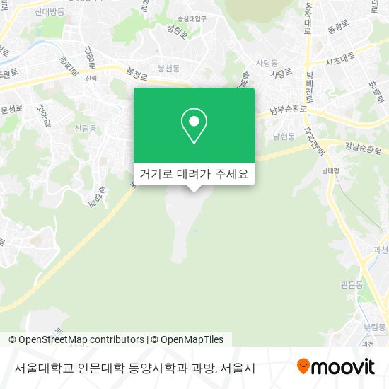 서울대학교 인문대학  동양사학과 과방 지도