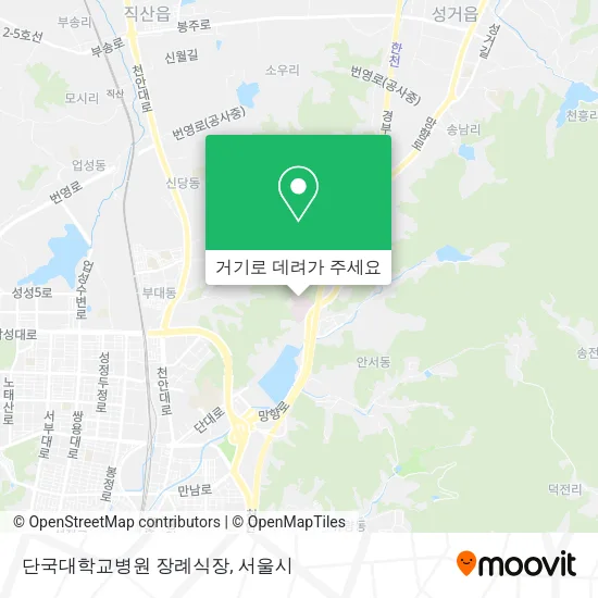단국대학교병원 장례식장 지도