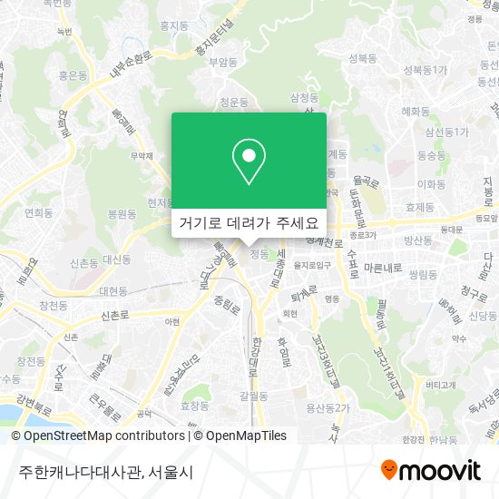 주한캐나다대사관 지도