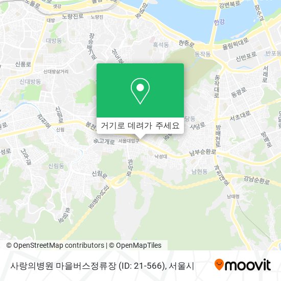 사랑의병원 마을버스정류장 (ID: 21-566) 지도