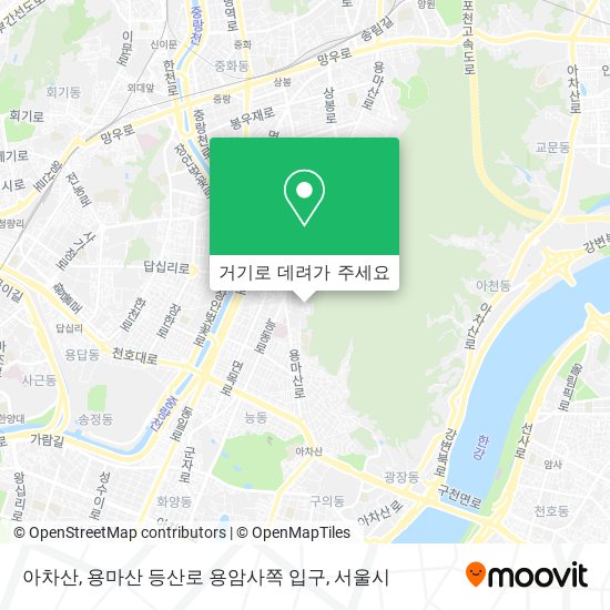 아차산, 용마산 등산로 용암사쪽 입구 지도