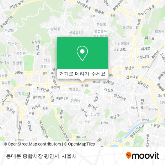 동대문 종합시장 평안사 지도