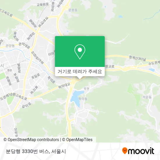 분당행 3330번 버스 지도