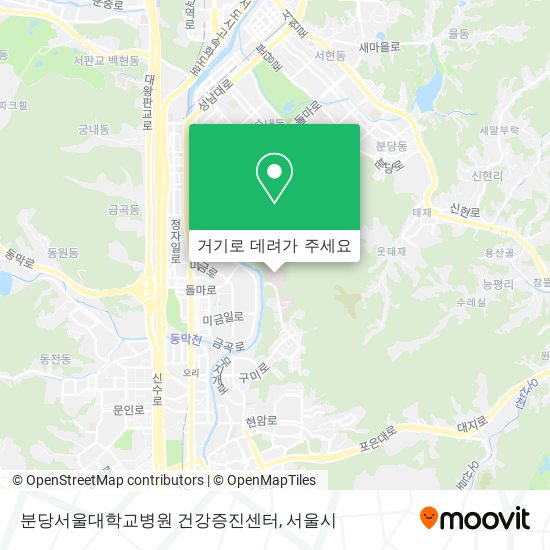 분당서울대학교병원 건강증진센터 지도