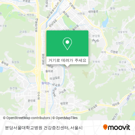 분당서울대학교병원 건강증진센터 지도