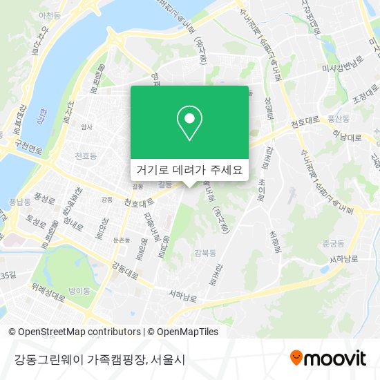강동그린웨이 가족캠핑장 지도