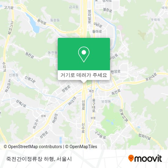 죽전간이정류장 하행 지도