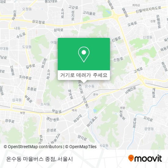 온수동 마을버스 종점 지도