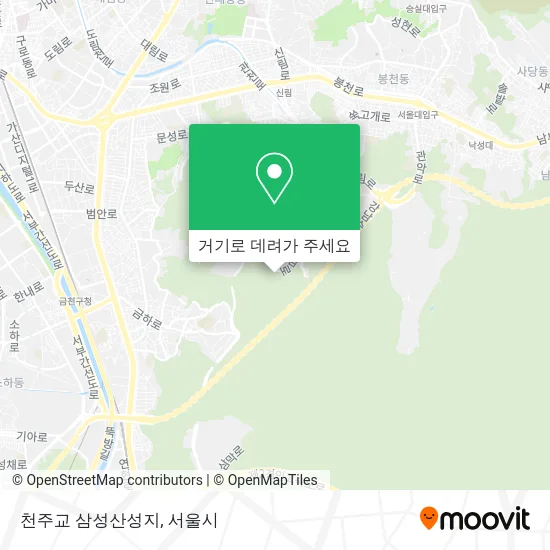 천주교 삼성산성지 지도