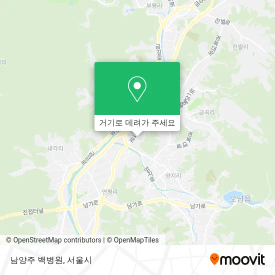 남양주 백병원 지도