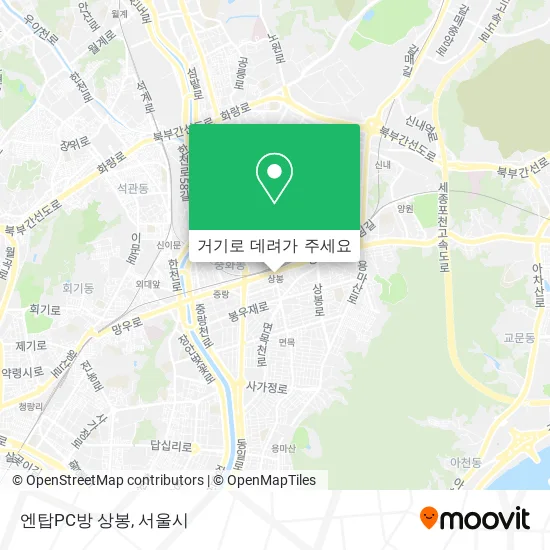 엔탑PC방 상봉 지도