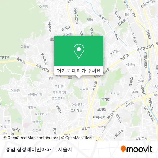 종암 삼성래미안아파트 지도