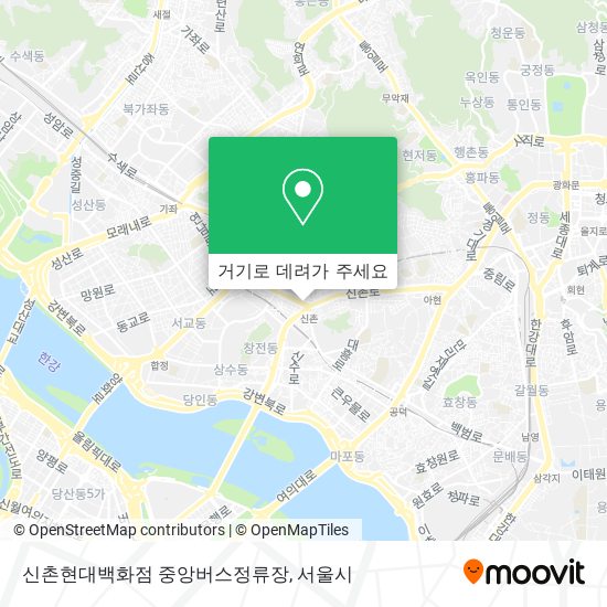 신촌현대백화점 중앙버스정류장 지도