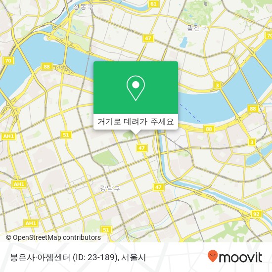 봉은사·아셈센터 (ID: 23-189) 지도