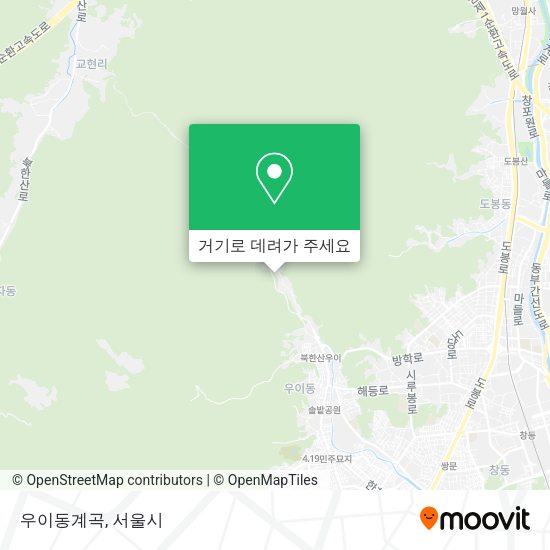 우이동계곡 지도