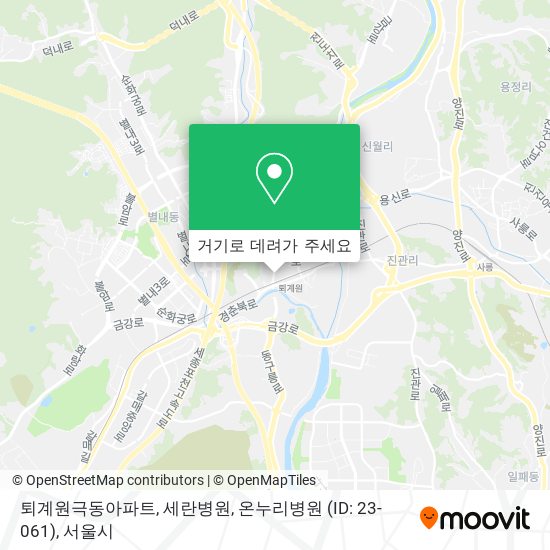 퇴계원극동아파트, 세란병원, 온누리병원 (ID: 23-061) 지도
