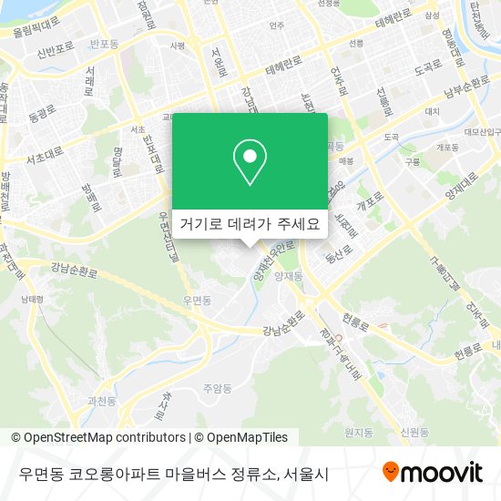 우면동 코오롱아파트 마을버스 정류소 지도