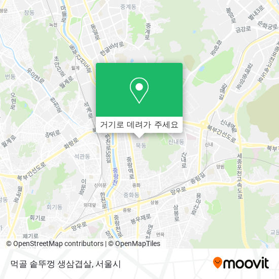 먹골 솥뚜껑 생삼겹살 지도