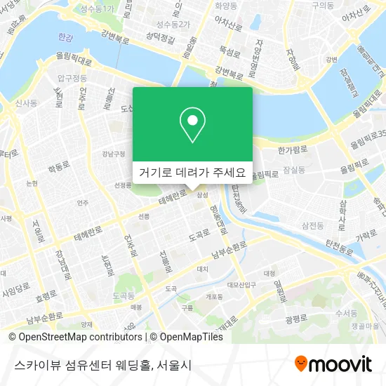 스카이뷰 섬유센터 웨딩홀 지도
