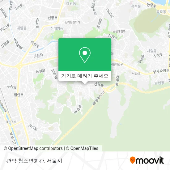 관악 청소년회관 지도