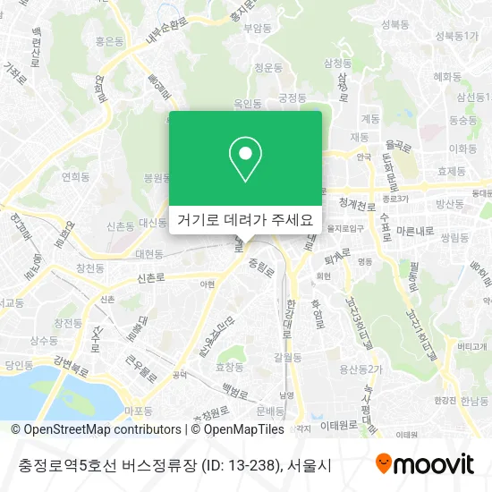 충정로역5호선 버스정류장 (ID: 13-238) 지도