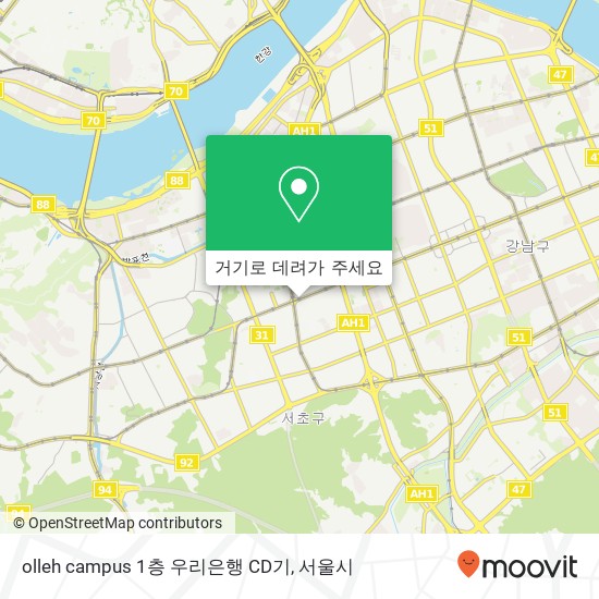 olleh campus 1층 우리은행 CD기 지도