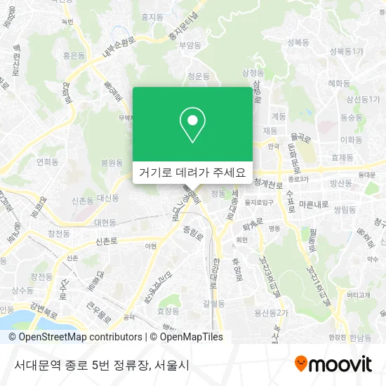 서대문역 종로 5번 정류장 지도