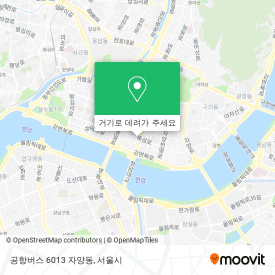 공항버스 6013 자양동 지도