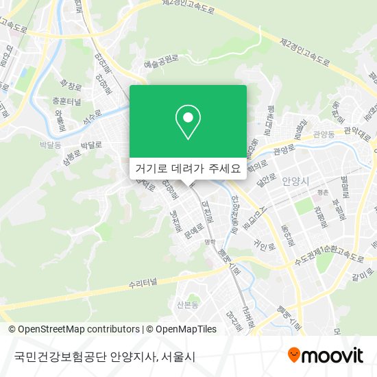 국민건강보험공단 안양지사 지도