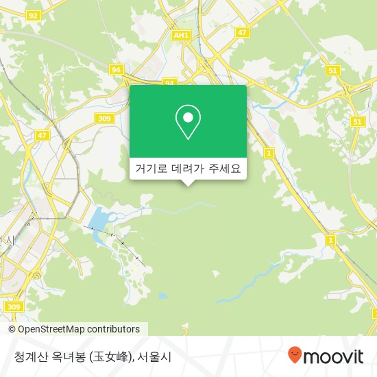 청계산 옥녀봉 (玉女峰) 지도