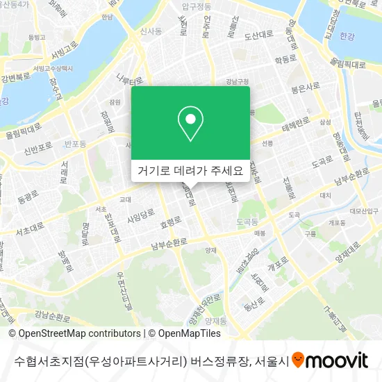 수협서초지점(우성아파트사거리) 버스정류장 지도