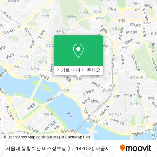 서울대 동창회관 버스정류장 (ID: 14-152) 지도