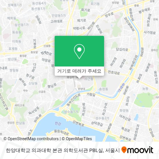 한양대학교 의과대학 본관 의학도서관 PBL실 지도