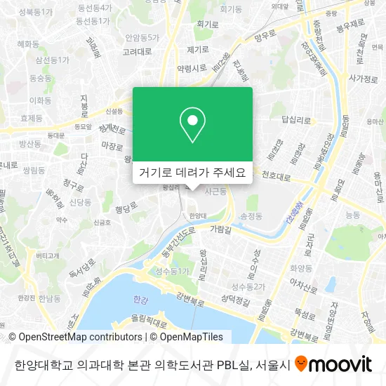 한양대학교 의과대학 본관 의학도서관 PBL실 지도